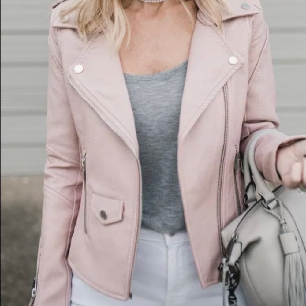 Blank NYC light pink moto jacket